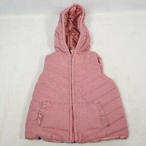 Aspen Kids Pink Hooded Corduroy Vest Sz 3T